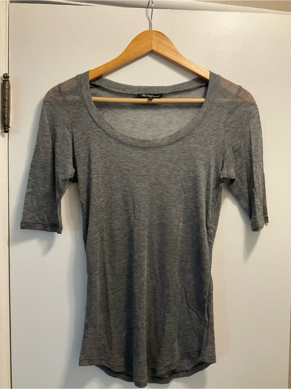 Isabel Marant Sheer Gray Scoop Neck Short Sleeve Tee